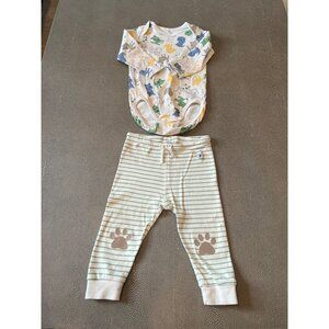 Polarn O. Pyret Puppy Onesie &amp; Pants Set 9/12 VGUV